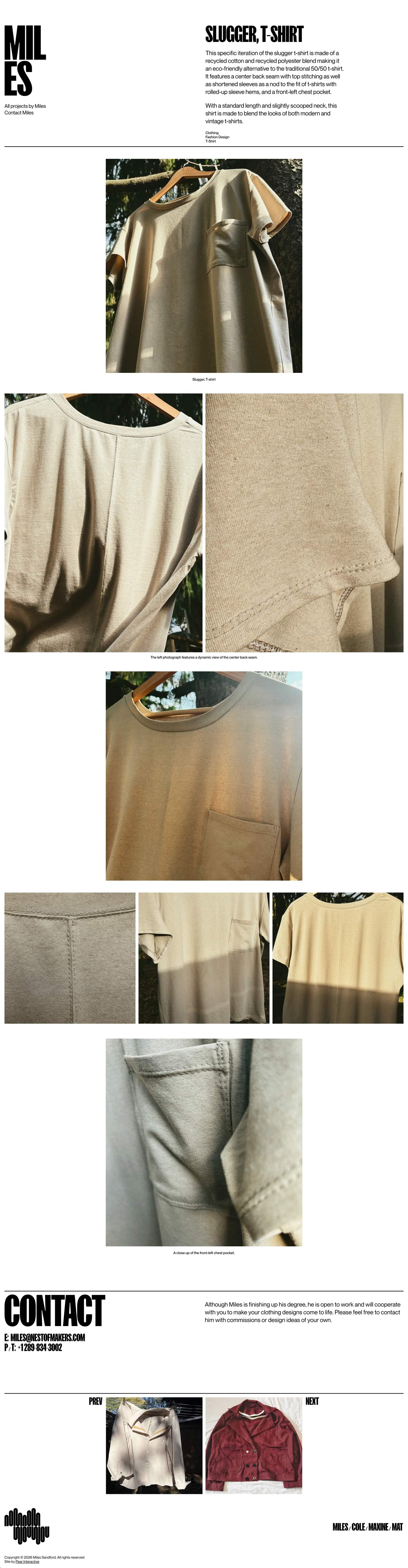 Capture of a full Miles Sandford project page from the Nest of Makers website