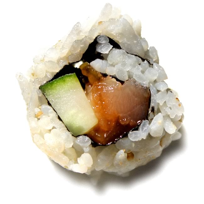 Closeup of sushi roll
