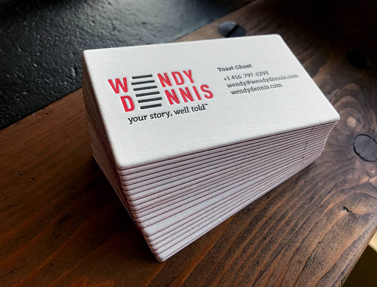 Photograph of Wendy Dennis’ business card